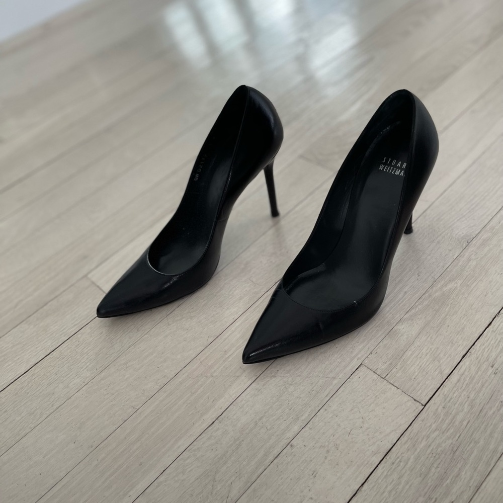 Stuart Weitzman 100 Leather Black Pump Size 7